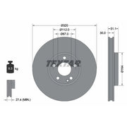 Textar 2 x Vented Front Brake Discs 92258003-x2