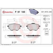 Brembo 4 x Rear Brake Pad Set fits Abarth 600E 2024 on