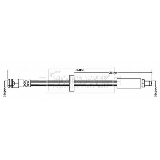 Borg & Beck Brake Hydraulic Hose Line Rear Left BBH6776