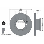 Textar 2 x Internally Vented Brake Discs 93058100