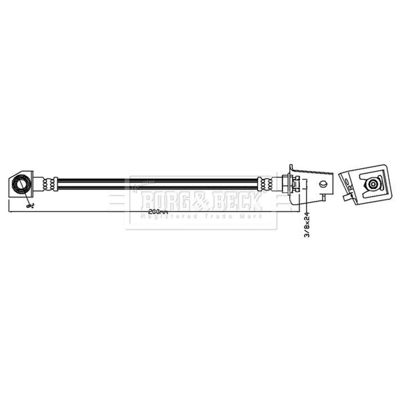 Borg & Beck Brake Hydraulic Hose Line outer BBH7628