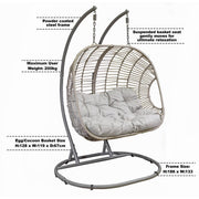 Dellonda Double Swinging Egg Chair with Cushion DG61 Dellonda - Dynamic Drive