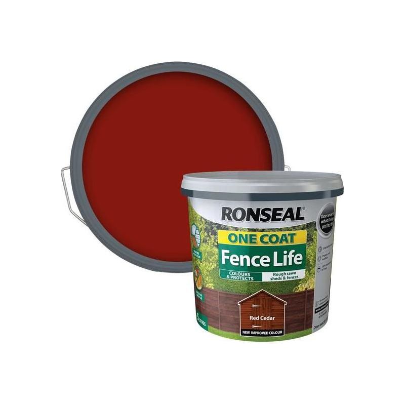Ronseal One Coat Fence Life Red Cedar 5 litre Ronseal - NN4 Online