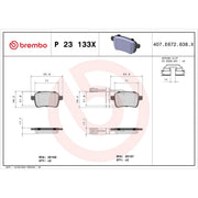 Brembo Rear Brake Pad Set fits Alfa Romeo Giulietta 2010-2020 1.4 1.6 1.8 2.0
