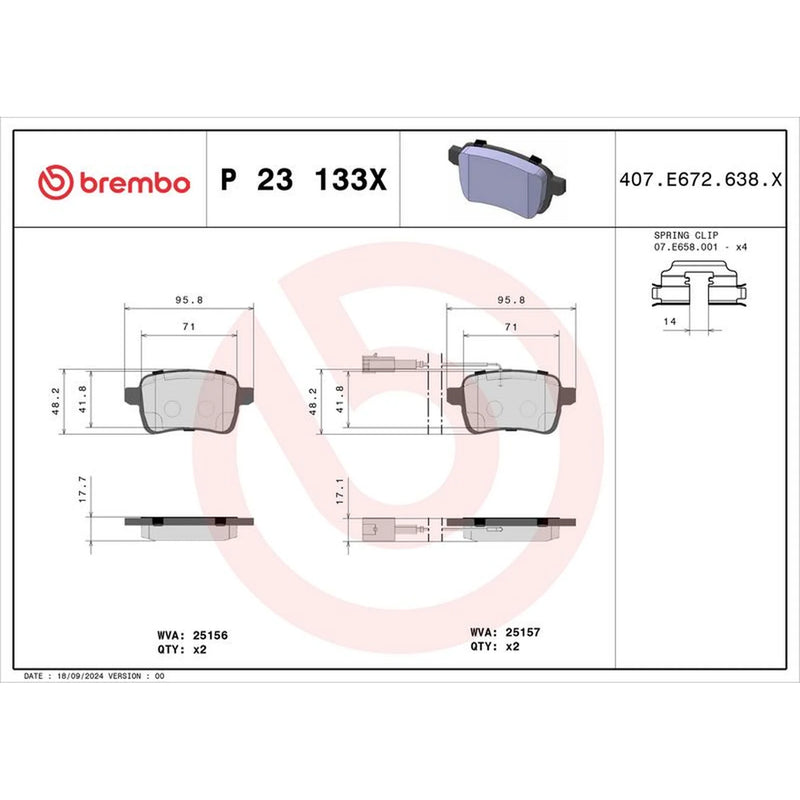 Brembo Xtra Front & Rear Pads fits Alfa Romeo Giulietta 2010-2020 1.4 1.6 2.0