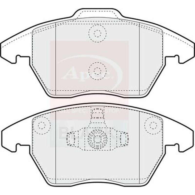 Apec Black Front Brake Pad Set fits Citroën C4 2004-2011 2.0