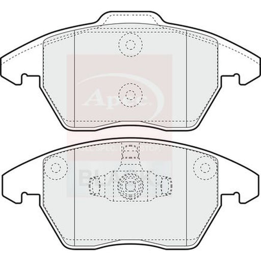 Apec Black Front Brake Pad Set fits Citroën C4 2004-2011 2.0