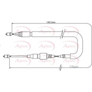 Apec Handbrake Cable Right Rear fits Renault Clio 1998-2016 1.2 1.4 1.5 1.6 2.0