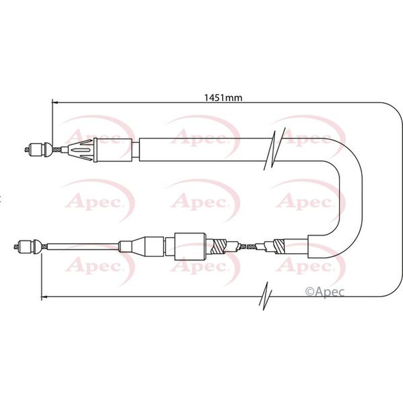Apec Handbrake Cable Right Rear fits Renault Clio 1998-2016 1.2 1.4 1.5 1.6 2.0