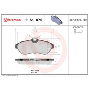 Brembo 4 x Front Brake Pad Set fits Citroën C2 2003-2010 1.4 1.6