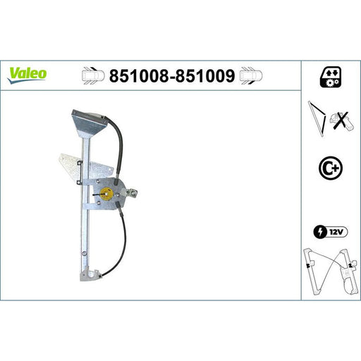 Valeo Electric Window Regulator Lifter Right Front 851009