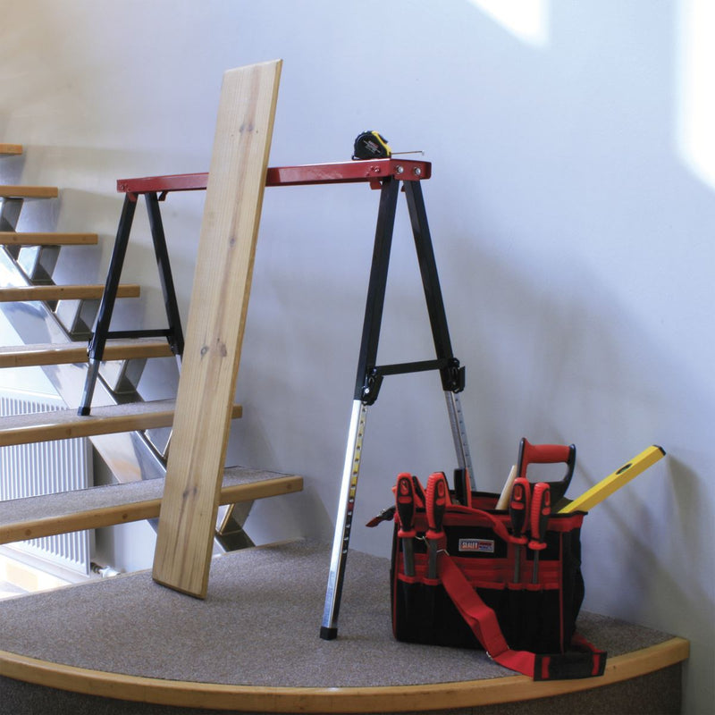 Sealey Fold Down Trestle with Adjustable Legs - Pair FTAL12 Sealey - Dynamic Drive