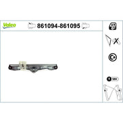 Valeo Electric Window Regulator Lifter Right Rear 861095