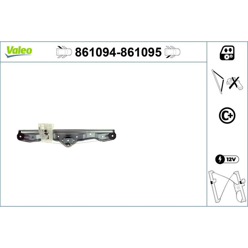 Valeo Electric Window Regulator Lifter Right Rear 861095
