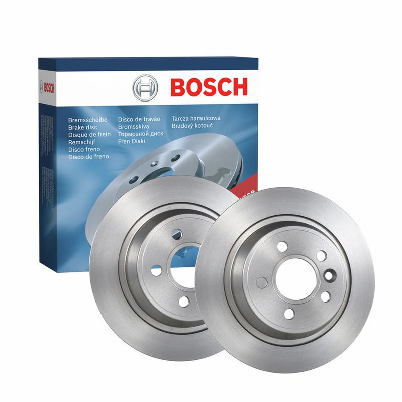 Bosch 2 x Solid Rear Brake Discs 0986479254-x2