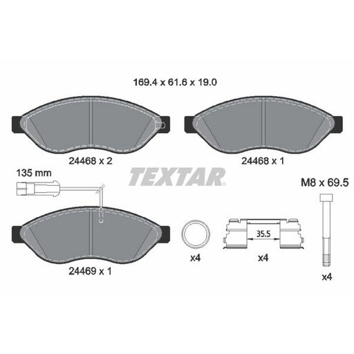 Textar Front Brake Pad Set 2446807