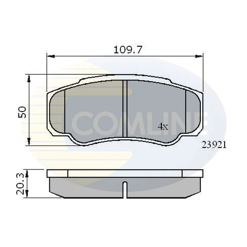 Comline 4 x Rear Brake Pad Set fits Citroën Relay I 1994-2002 1.9 2.0 2.5 2.8