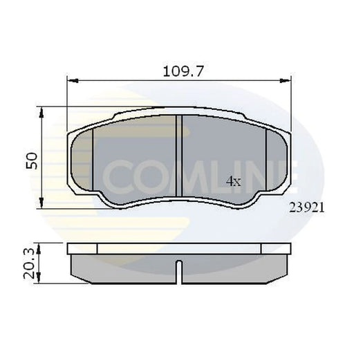 Comline 4 x Rear Brake Pad Set fits Citroën Relay I 1994-2002 1.9 2.0 2.5 2.8