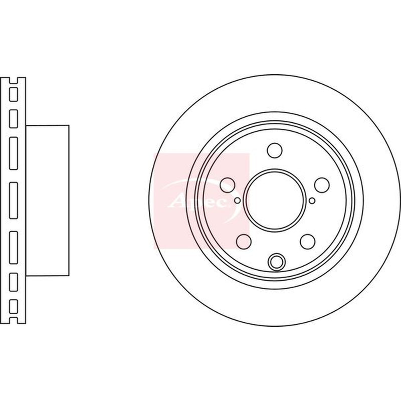Apec 2 x Vented Brake Discs fits Subaru Forester 2013 on 2.0