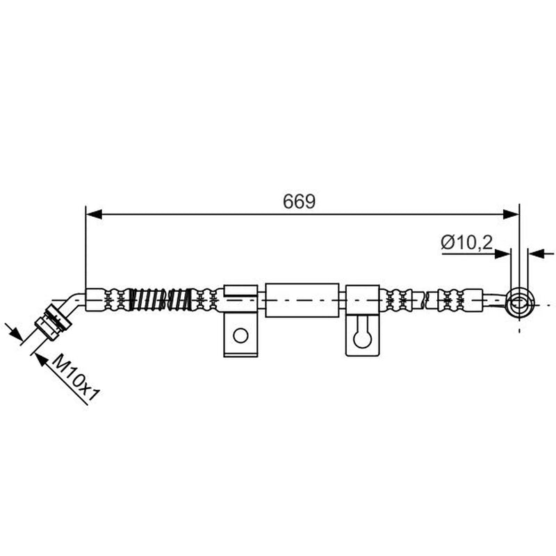 Bosch Brake Hydraulic Hose Line Front Right fits Kia Sorento I 2002-2011 2.5 3.3