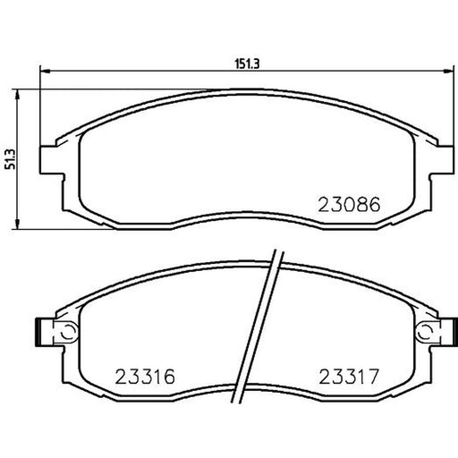 Mintex Front Brake Pad Set fits Nissan Cefiro II 1994-1999 2.0 3.0