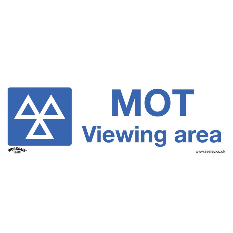 Sealey Warning Safety Sign MOT Viewing Area Rigid Plastic SS50P1 Sealey - Dynamic Drive