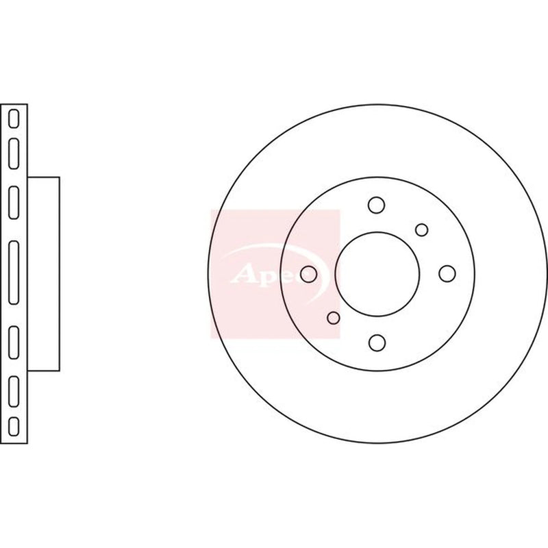 Apec 2 x Vented Front Brake Discs DSK2039-x2
