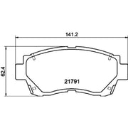 Mintex Front Brake Pad Set fits Lexus Es 1991-1997