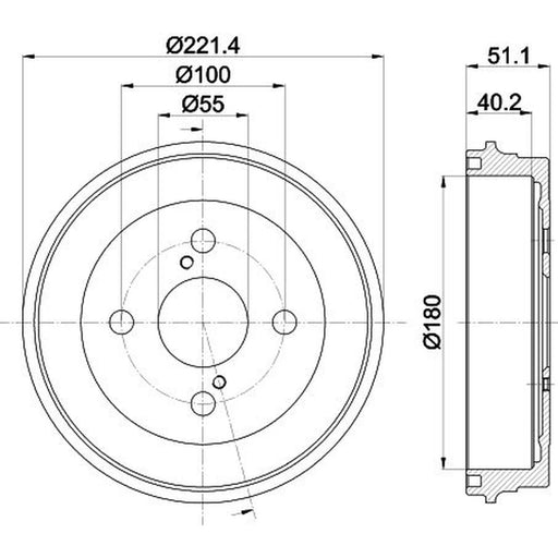 Mintex Brake Drum Assembly Rear fits Toyota Iq 2009-2015 1.0 1.33 1.4