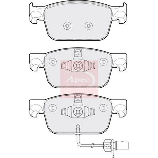 Apec Front Brake Pad Set fits Audi A4 Allroad B9 2016-2019 2.0
