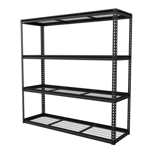 Heavy-Duty Modular Racking Unit 4 Mesh Shelves 300kg Capacity Per Level 1820mm Sealey - Dynamic Drive