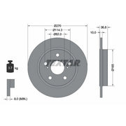 Textar 2 x Rear Brake Discs 92164003-x2