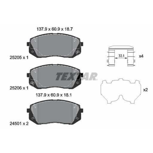 Textar Front Brake Pad Set 2520504
