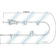 Apec Handbrake Cable Right Rear BBC3320