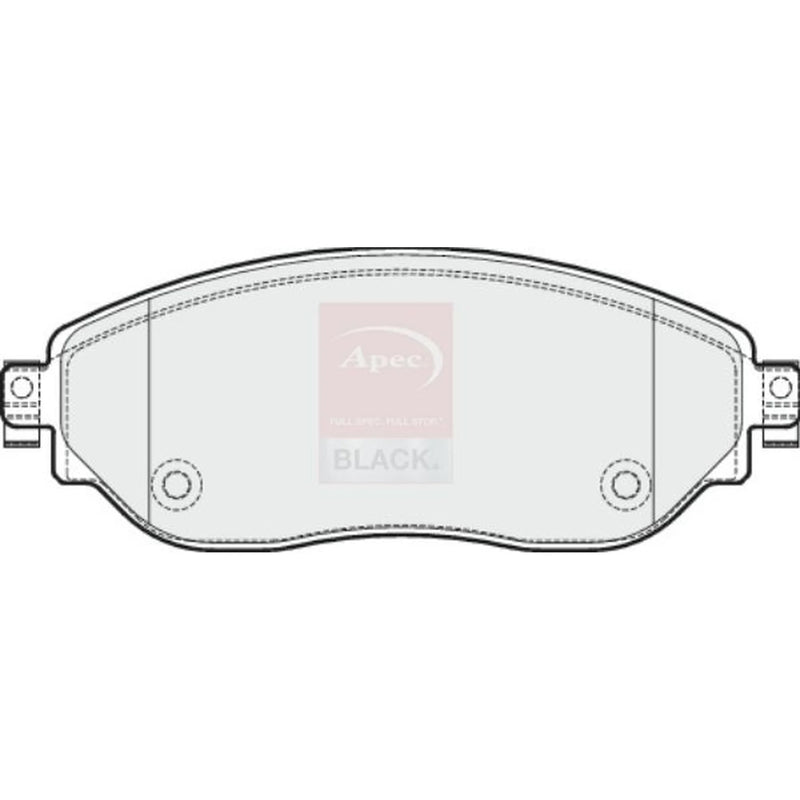 Apec Black Front Brake Pad Set fits Fiat Talento 2016 on 1.6