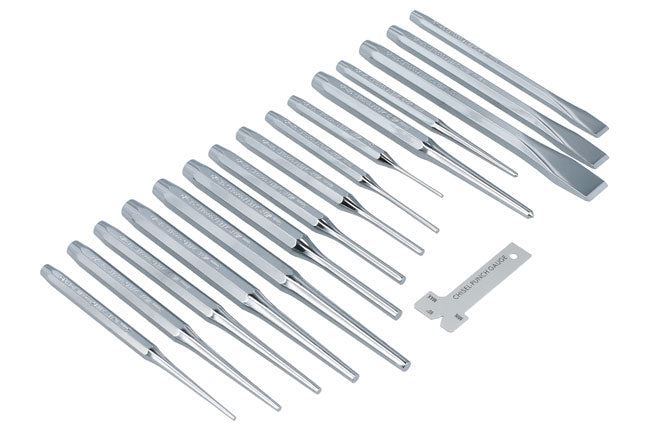 Laser Punch & Chisel Set 16pc Laser - Dynamic Drive