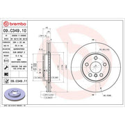 Brembo 2 x Internally Vented Front Brake Discs 09.C349.11-x2