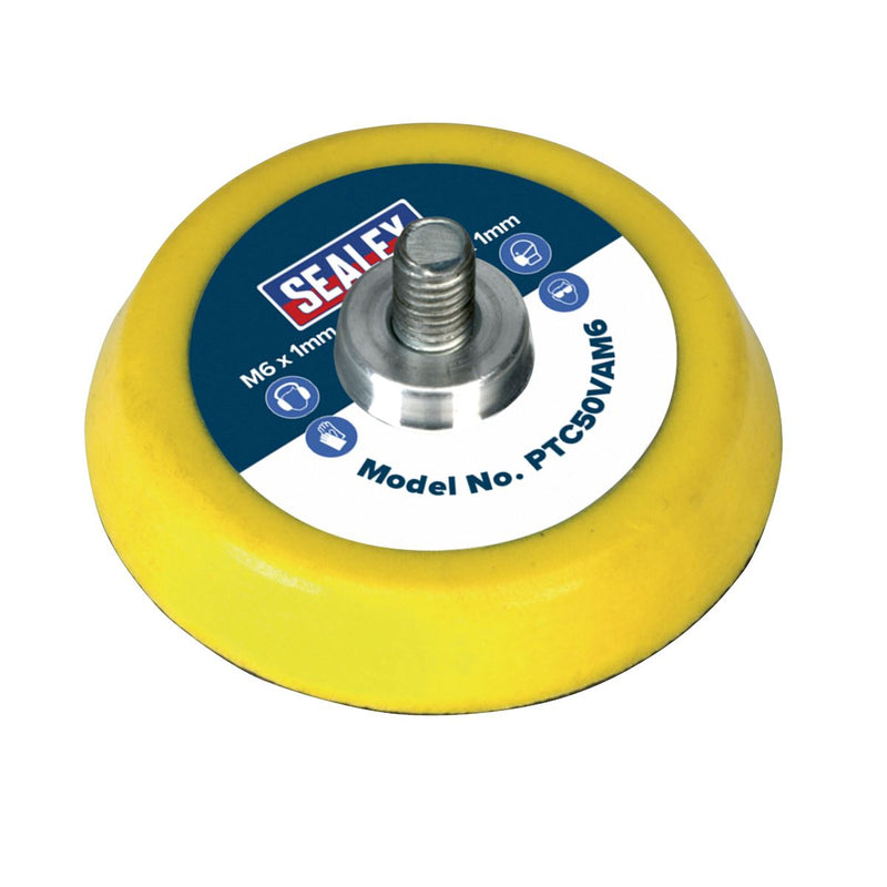 Sealey Hook & Loop Backing Pad 50mm M6 x 1mm PTC50VAM6 Sealey  - Dynamic Drive
