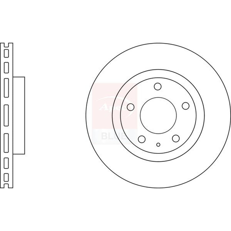 Apec 2 x Vented Brake Discs fits Fiat 500L 2012-2018 0.9 1.3 1.4 1.6