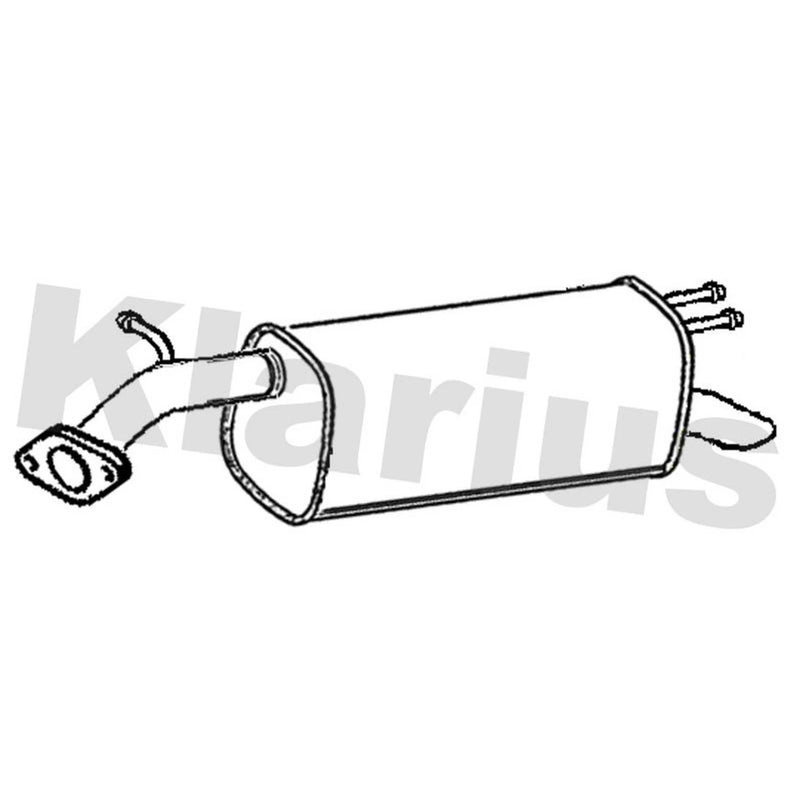 Klarius Box With Tail Pipe Rear fits Opel Karl 2015-2019 1.0