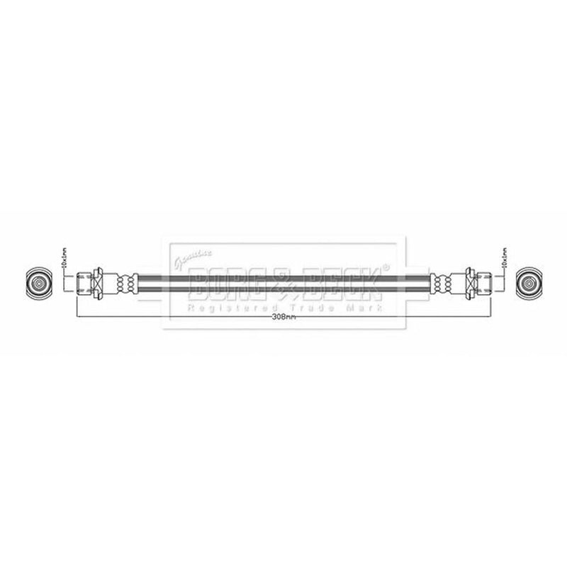 Borg & Beck Brake Hydraulic Hose Line inner BBH8148