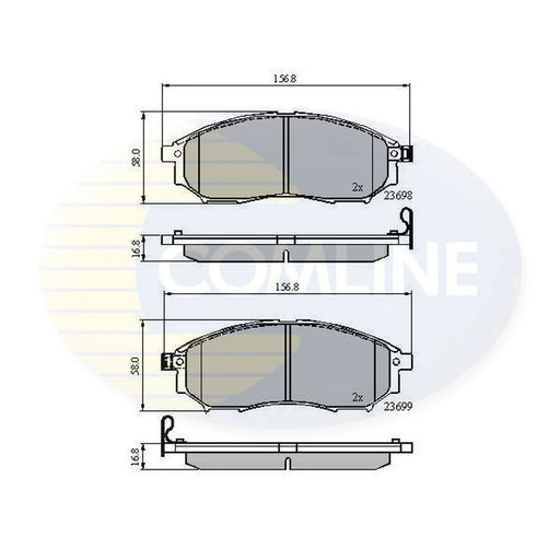 Comline 4 x Front Brake Pad Set fits Infiniti Ex 2008 on