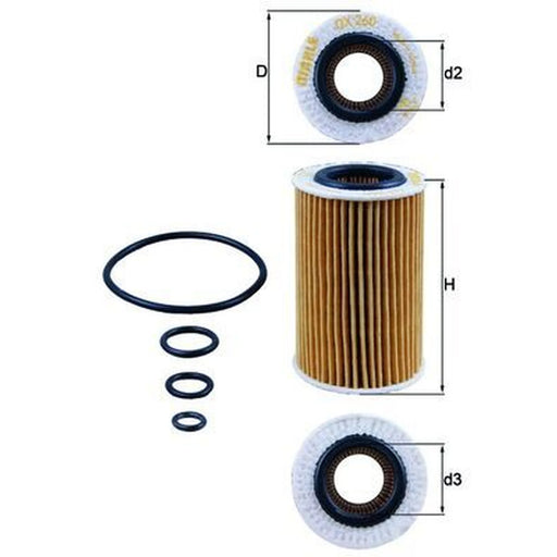 Mahle Engine Oil Filter fits Mercedes-Benz Slk 2004-2011 171.473