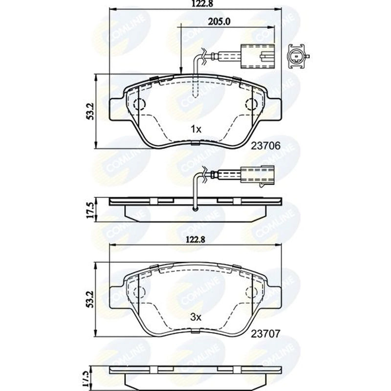 Comline Front & Rear Brake Discs & Pads fits Abarth 500C 2008 on 1.4