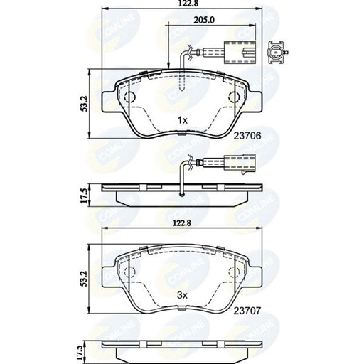 Comline Front Brake Discs & Pads fits Alfa Romeo Mito 2008-2018 0.9 1.4
