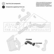 First Line Intercooler Turbo Charge Air Hose Front fits Skoda Superb I 2001-2008