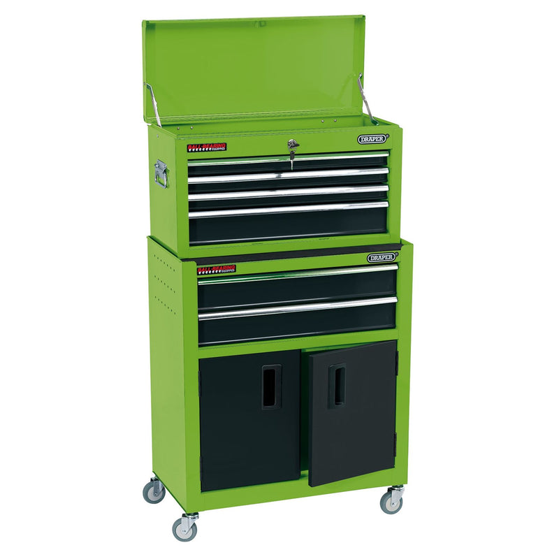 Draper Combined Roller Cabinet and Tool Chest, 6 Drawer, 24", Green 19566 Draper - Dynamic Drive