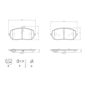 Brembo 4 x Front Brake Pad Set fits Mercedes-Benz A-Class 2018-2020