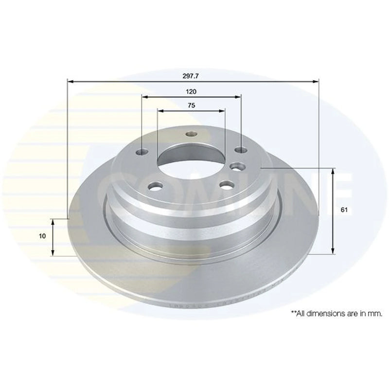 Comline 2 x Solid Brake Discs fits BMW 5 1995-2004