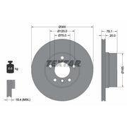 Textar 2 x Vented Rear Brake Discs 92199503